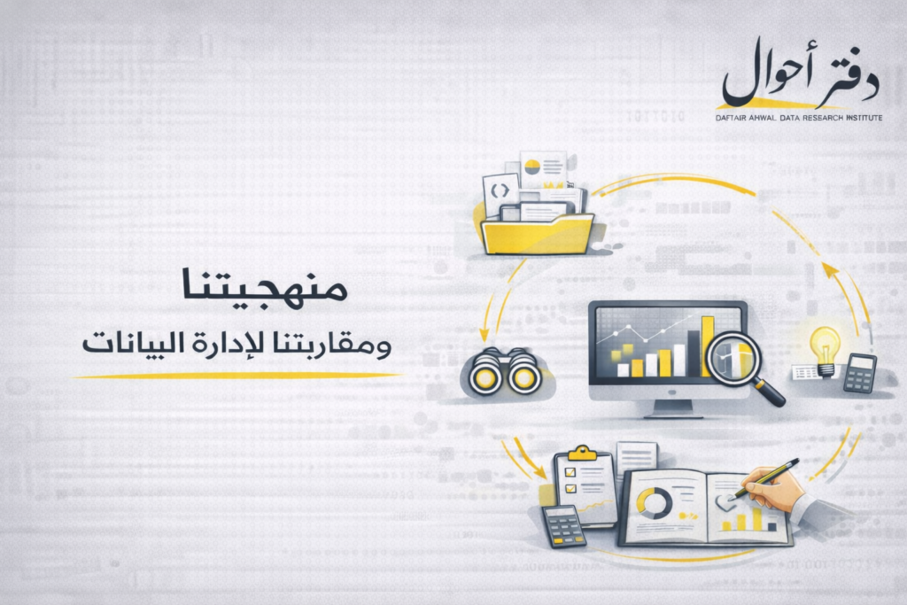 منهجيتنا ومقاربتنا لإدارة البيانات data management process infographic